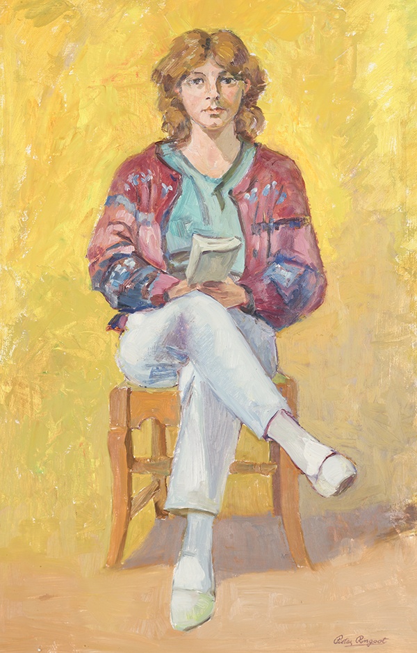 Woman with book - Oil painting