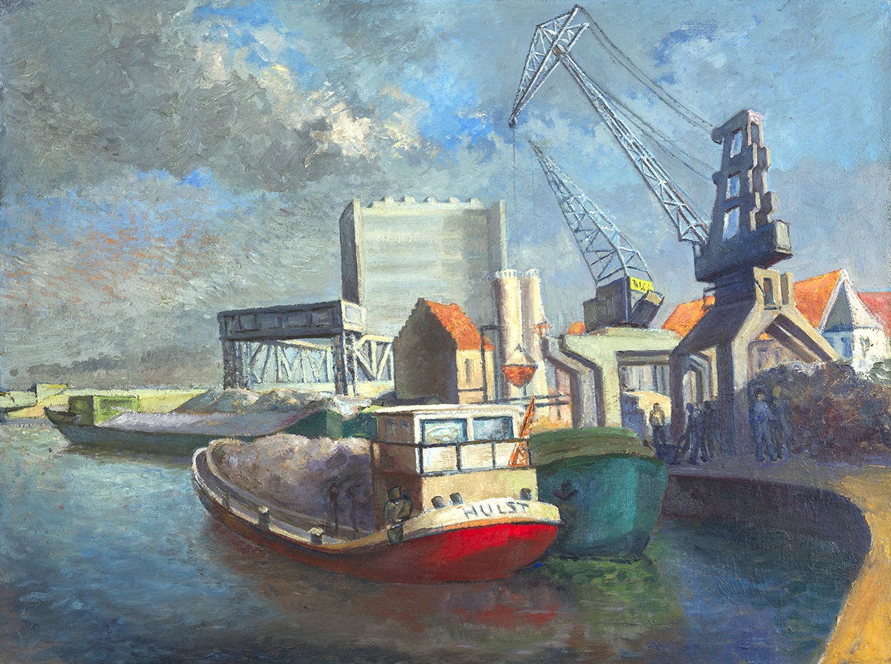 Vrachtschepen in de oude haven van Dendermonde – Pieter Ringoot