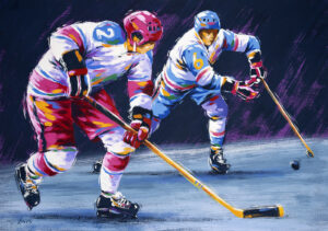 Illustratie van twee ijshockey spelers