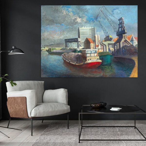 Vrachtschepen in de oude haven van Dendermonde - Pieter Ringoot